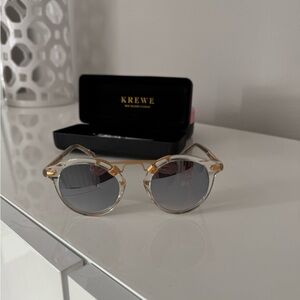 KREWE Chic Clear and Gold Sunglasses